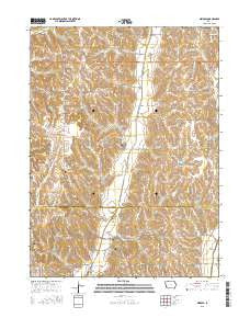 Mineola Iowa Current topographic map, 1:24000 scale, 7.5 X 7.5 Minute, Year 2015