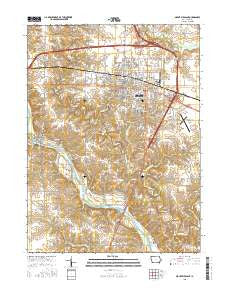 Mount Pleasant Iowa Current topographic map, 1:24000 scale, 7.5 X 7.5 Minute, Year 2015