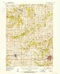 Osceola Iowa Historical topographic map, 1:62500 scale, 15 X 15 Minute, Year 1951