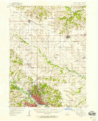 Ottumwa North Iowa Historical topographic map, 1:62500 scale, 15 X 15 Minute, Year 1956