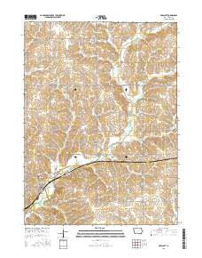 Prescott Iowa Current topographic map, 1:24000 scale, 7.5 X 7.5 Minute, Year 2015