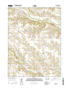 Pulaski Iowa Current topographic map, 1:24000 scale, 7.5 X 7.5 Minute, Year 2015