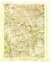 Russell Iowa Historical topographic map, 1:62500 scale, 15 X 15 Minute, Year 1938