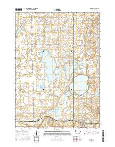 Ruthven Iowa Current topographic map, 1:24000 scale, 7.5 X 7.5 Minute, Year 2015