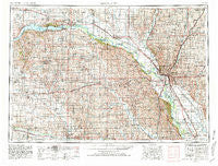Sioux City Iowa Historical topographic map, 1:250000 scale, 1 X 2 Degree, Year 1955