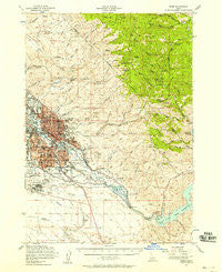 Boise Idaho Historical topographic map, 1:62500 scale, 15 X 15 Minute, Year 1954