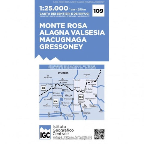 Buy map IGC 25k Map 109 - Monte Rosa, Alagna Valsesia, Macugnaga, Gressoney