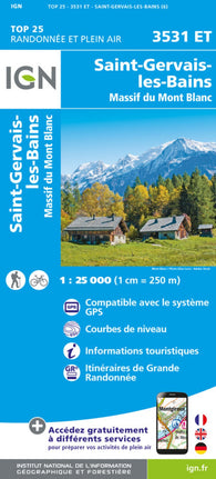 Buy map Saint Gervais les Bains : Massif du Mont Blanc (3531 ET)