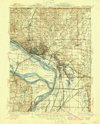 Alton Illinois Historical topographic map, 1:62500 scale, 15 X 15 Minute, Year 1934