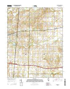 Bluford Illinois Current topographic map, 1:24000 scale, 7.5 X 7.5 Minute, Year 2015