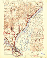 Cairo Illinois Historical topographic map, 1:62500 scale, 15 X 15 Minute, Year 1933