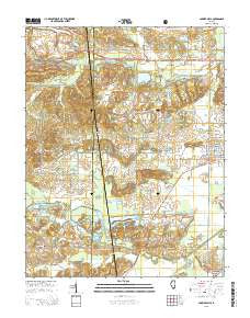 Carrier Mills Illinois Current topographic map, 1:24000 scale, 7.5 X 7.5 Minute, Year 2015