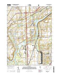 Channahon Illinois Current topographic map, 1:24000 scale, 7.5 X 7.5 Minute, Year 2015
