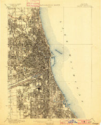 Chicago Illinois Historical topographic map, 1:62500 scale, 15 X 15 Minute, Year 1901