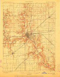 Danville Illinois Historical topographic map, 1:62500 scale, 15 X 15 Minute, Year 1900
