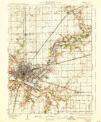 Decatur Illinois Historical topographic map, 1:62500 scale, 15 X 15 Minute, Year 1933