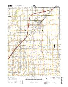 Dwight Illinois Current topographic map, 1:24000 scale, 7.5 X 7.5 Minute, Year 2015