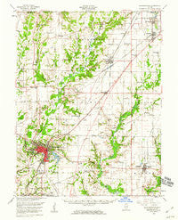Edwardsville Illinois Historical topographic map, 1:62500 scale, 15 X 15 Minute, Year 1954