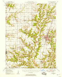 Effingham Illinois Historical topographic map, 1:62500 scale, 15 X 15 Minute, Year 1950