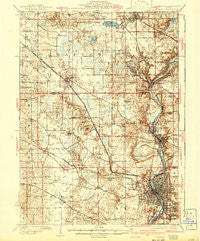 Elgin Illinois Historical topographic map, 1:62500 scale, 15 X 15 Minute, Year 1925