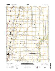 Gilman Illinois Current topographic map, 1:24000 scale, 7.5 X 7.5 Minute, Year 2015