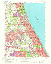 Highland Park Illinois Historical topographic map, 1:24000 scale, 7.5 X 7.5 Minute, Year 1963