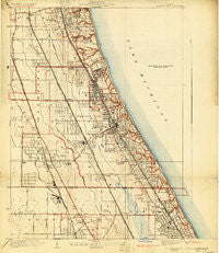 Highland Park Illinois Historical topographic map, 1:24000 scale, 7.5 X 7.5 Minute, Year 1928
