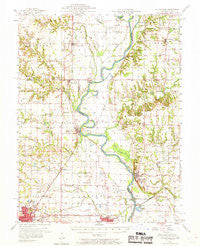 Hutsonville Illinois Historical topographic map, 1:62500 scale, 15 X 15 Minute, Year 1957