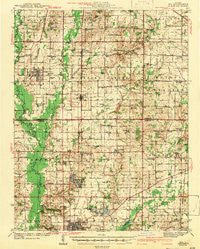 Ina Illinois Historical topographic map, 1:62500 scale, 15 X 15 Minute, Year 1943