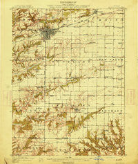 Macomb Illinois Historical topographic map, 1:62500 scale, 15 X 15 Minute, Year 1914