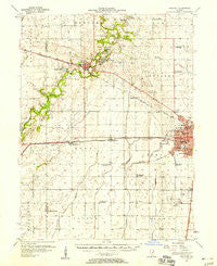 Mahomet Illinois Historical topographic map, 1:62500 scale, 15 X 15 Minute, Year 1957
