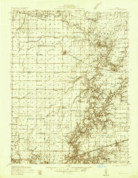 Oakland Illinois Historical topographic map, 1:48000 scale, 15 X 15 Minute, Year 1936