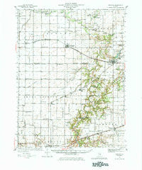 Oakland Illinois Historical topographic map, 1:62500 scale, 15 X 15 Minute, Year 1936