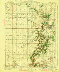 Oakland Illinois Historical topographic map, 1:62500 scale, 15 X 15 Minute, Year 1942