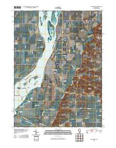 Oquawka Illinois Historical topographic map, 1:24000 scale, 7.5 X 7.5 Minute, Year 2010
