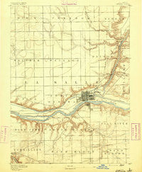 Ottawa Illinois Historical topographic map, 1:62500 scale, 15 X 15 Minute, Year 1892