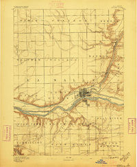 Ottawa Illinois Historical topographic map, 1:62500 scale, 15 X 15 Minute, Year 1892