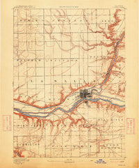 Ottawa Illinois Historical topographic map, 1:62500 scale, 15 X 15 Minute, Year 1892