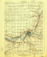 Ottawa Illinois Historical topographic map, 1:62500 scale, 15 X 15 Minute, Year 1915