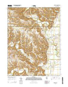 Perry East Illinois Current topographic map, 1:24000 scale, 7.5 X 7.5 Minute, Year 2015