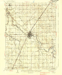 Pontiac Illinois Historical topographic map, 1:62500 scale, 15 X 15 Minute, Year 1939