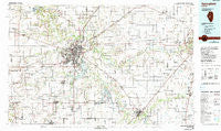 Springfield Illinois Historical topographic map, 1:100000 scale, 30 X 60 Minute, Year 1985
