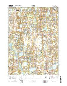 Wauconda Illinois Current topographic map, 1:24000 scale, 7.5 X 7.5 Minute, Year 2015