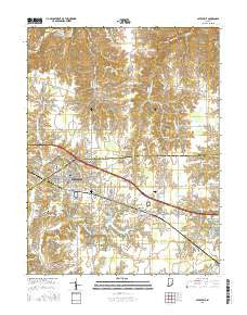 Batesville Indiana Current topographic map, 1:24000 scale, 7.5 X 7.5 Minute, Year 2016