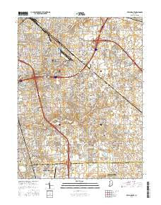 Beech Grove Indiana Current topographic map, 1:24000 scale, 7.5 X 7.5 Minute, Year 2016