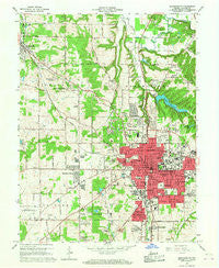 Bloomington Indiana Historical topographic map, 1:24000 scale, 7.5 X 7.5 Minute, Year 1966