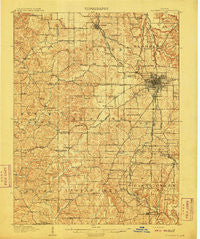 Bloomington Indiana Historical topographic map, 1:62500 scale, 15 X 15 Minute, Year 1910