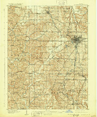 Bloomington Indiana Historical topographic map, 1:62500 scale, 15 X 15 Minute, Year 1910