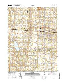Bremen Indiana Current topographic map, 1:24000 scale, 7.5 X 7.5 Minute, Year 2016