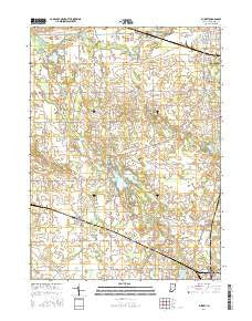 Burket Indiana Current topographic map, 1:24000 scale, 7.5 X 7.5 Minute, Year 2016